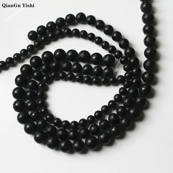 A++ Naturlige Matteret sort agat Tibetan seks tegn mantra Sten Runde Perler Til Smykker at Gøre DIY Armbånd Halskæde Materiale