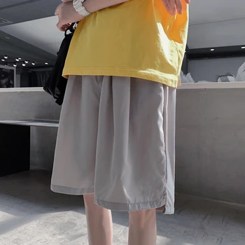 Mænd Casual Shorts Solid Løs Plus Størrelse 3XL Høj Elasticitet Beach Tøj Studerende Trendy Streetwear Fritids-Alle-match koreansk