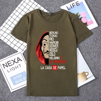 Kvinder Design, La Casa De Papel Sjove T-Shirts Penge Heist Tees TV-Serie T-shirts Kvinder sommeren Korte Ærmer Hus af Papir toppe