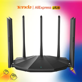 Tenda AC23 AC2100 Router Dual Gigabit 2,4 G 5.0 GHz Dual-Band 2033Mbps Trådløse Router Wifi Repeater & 7 High Gain Antenner Bredere