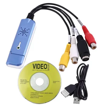 Nye USB 2.0 Audio Converter Video Kort Opsamling Grabber Adapter TV-Tuner til Win/XP/7/8/10 NTSC PAL-PC