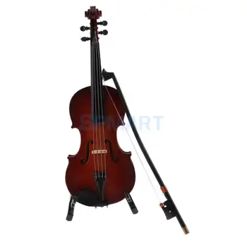1/6 Skala Træ Violin-Model, Action Figurer, Dukkehus Miniature Tilbehør til musikinstrumenter til Hjemmet Kontor Indretning