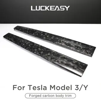 LUCKEASY Smedet central kontrol kulfiber instrument panel for Tesla Model3 og ModelY Interiør ændring tilbehør