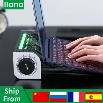 LLANO Laptop Cooler Gaming Notebook Køler Laptop Cooling Pad Stå RGB LED Justerbar Tavs 2600RPM USB-Kabel Tablet, Skrivebord, Loftvifte
