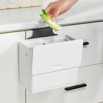 Affald Bin Køkken Låge Hængende Papirkurven Papirkurven Kan Vægmonteret Badeværelse Skraldespand Skrald Spand Opbevaring Af Affald