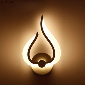 LED-Lys, Moderne væglampe Akryl Sconce Flamme Form Indendørs Badeværelse Soveværelse, Stue, Entre Art Dekoration