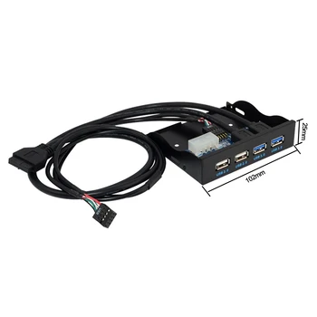 Dri201920Pin 2-Port USB 3.0 Hub USB3.0 frontpanelet Kabel-Adapter Plastic Beslag til PC Desktop 3,5 