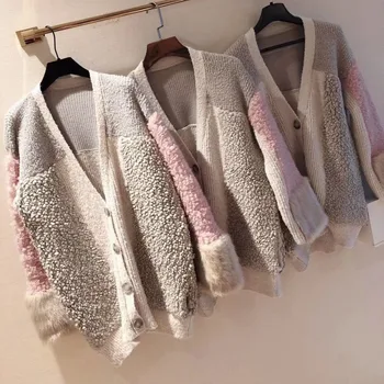 2018 kvinder uld cashmere gradient mink pels sweater overtøj