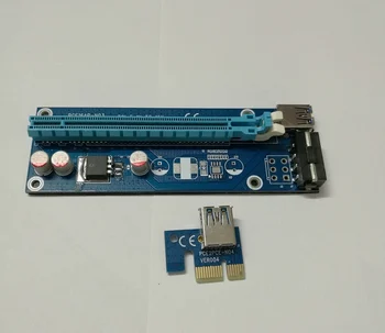 PCI-E Express 1X til 16X USB 3.0 Riser-Kort med USB 3.0 forlængerkabel Power Supply SATA-Kabel