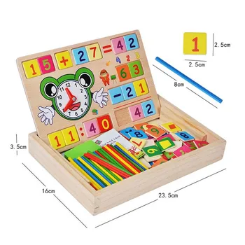 Ny 1 Sæt Tælle Pinde Box Set Montessori Træ-Blokke Antallet Matematik Undervisning Kids Spil Uddannelse Intelligens Stick Toy Gaver