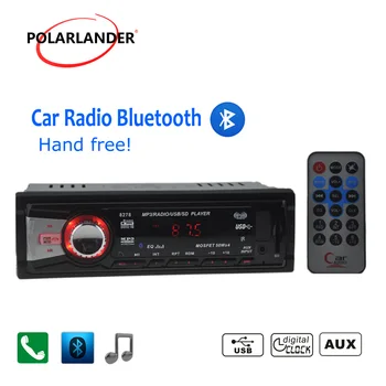 Radio kassette-afspiller Bil radio-afspiller Bil audio Stereo Auto Bluetooth, AUX-I MP3 USB-w/Fjernbetjening Autoradio i 1 din