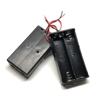 MasterFire 500pcs/masse Sort Plast Batteri Opbevaring Tilfælde Dække for 2 x 18650 Batterier Holder Kasse Med Ledning Fører