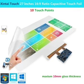 Xintai Touch 27 Tommer 16:9-Forholdet 10 Touch Point Interaktive Kapacitive Multi-Touch-Folie Film Plug & Play
