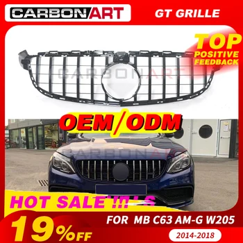 Krom front grill racing gitter lodret gitter mesh grill benz w205 c63 ang c63s 2016 2017 2018 c63amg GT