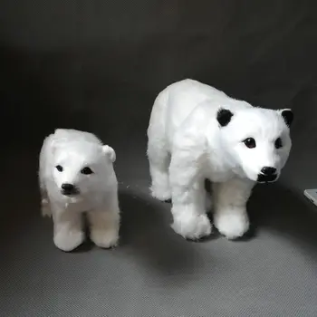Polyethylen&kunstige pelse hvid isbjørn toy hårdt model ornament prop hjem dekoration Xmas gave e1139