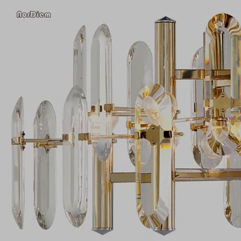 Kort design krystal lysekroner moderne LED lys Guld kristal r stuen stuen kroonluchte hanglamp