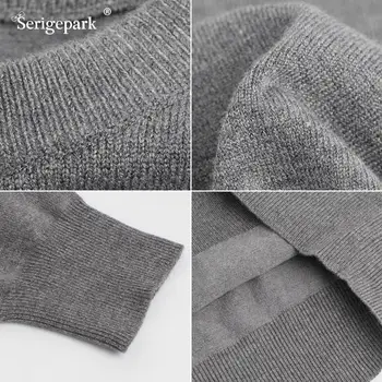 Herre New Pullover solide Mand høj kvalitet bomuld materiale sweater Efterår-Vinter Klassisk mønster Strikket serige park hot sell