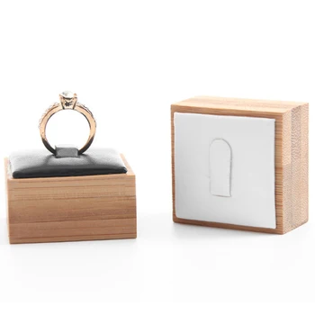 Mode Bambus Smykker Ring Display Stand Holder Fremvise Arrangør smykker vise indehaveren arrangør stå 4*4*2.5 cm