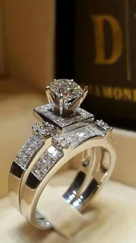 14K Guld Fuld Diamant Engagement Ring for Kvinder Anillos De Anel Bizuteria Gemstone Diamante Fine Smykker Engagement Bague Ringe