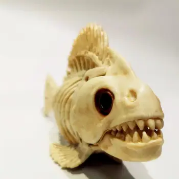 Halloween Simuleret Fisk Skelet Horror dyreknogler Sjove Plast Rekvisitter Part Forsyninger til Hjemmet Bar School Learning