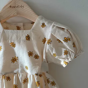 Baby Pige Bodyer Piger' Blomster i Ét stykke Tøj Boble Ærmer Klatring Harbin Børns Prutte Tøj