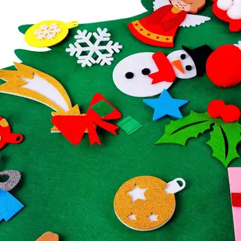 QIFU 3D DIY Følte, juletræ, Julepynt til Hjem Christmas Tree Dekoration Xmas Gaver Nye År 2020 Jul Noel