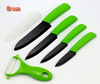 Kvalitets Keramiske knive sæt Gaver Zirkonia sort blade farverige håndtag 3