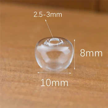 10set apple frugt formet hul glaskugle med 925silver cap sæt citron hætteglas vedhæng glas flaske globe smykker resultater
