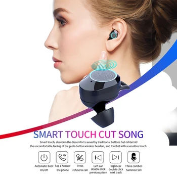 G02 V5.0 Bluetooth Stereo Hovedtelefoner Trådløse IPX7 Vandtæt Touch Øretelefoner Headset 3300mAh Batteri-LED Display Type-c Opkræve Sag