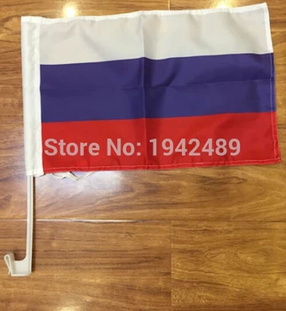 30x45CM Rusland vindue Bil flag-polyester Bil dekoration med flagstang Gratis Fragt