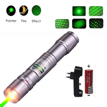 Kraftig grøn Laser 303 Pointer 10000 m 5mW Hænge-type Offentlig Lang Afstand Laser Syne Kraftfuld Stjerneklar Hoved Brændende Tændstik