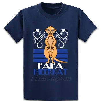 Papa Surikat T-Shirt T-Shirt Designs Casual Foråret Efteråret Cool Sollys Rund Hals Fritids-Shirt