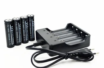 New 4pcs Høj kvalitet 18650 3,7 V 6000mAh Li-ion Genopladeligt Batteri + EU/USA-Smart Batteri Oplader
