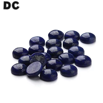 DC 20pcs/masse Blå Lapis Lazuli Flatback Runde Perler Cabochons 8mm 10mm 12mm For DIY-Halskæde Smykker at Finde Tilbehør F3097