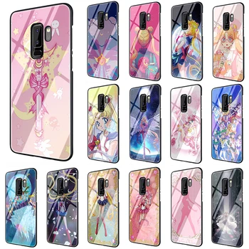 Sailor Moon Hærdet Glas Tilfældet for Samsung S8 S9 S10 Note 8 9 10 Plus A10, A20 A30 A40 A50 A60 A70