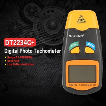 DT2234C+ Håndholdte LCD-Digitale Mini-Ikke-kontakt Laser Foto Omdrejningstæller OMDREJNINGSTAL Måling Meter Speedometer 2.5~99999RPM