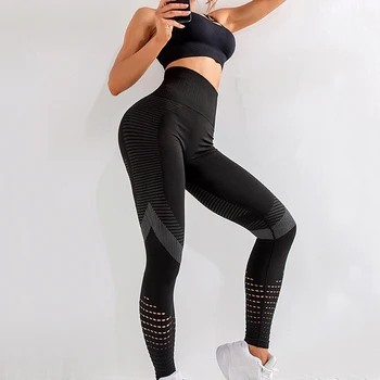 Høj Talje Leggings Til Kvinder Hule Ud Fitnesscenter Legging Super Elastisk Yoga Bukser Fitness Sport Tights Jogging Bukser