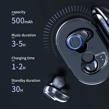 A1 tws Trådløse Bluetooth Hovedtelefoner In-ear Headset 8D Subwoofer Surround Stereo Bluetooth 5.0 Earbudsfor Android Iphone