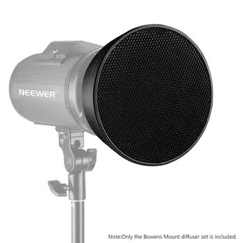 Neewer Standard Reflektor 7 cm/18 cm Bløde Diffuser + 20/40/60 Grad Honeycomb Gitter for Bowens Mount Studio Flash