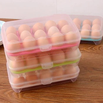 1piece Nyttige Køkken Køleskab Æg Container Gennemsigtig Plastik Æg Indehaveren 15 æg Organizr Bærbare Æg Box