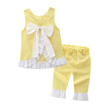 Engros Baby Piger Boutique-Pink blå gul lilla aqua Seersucker Stof Tøj til Piger Sommeren swing top, trusse sæt