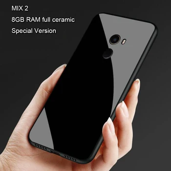 Stødsikkert xiaomi mi mix 2 tilfælde 9H Bag glas + silikone cover Xiaomi Mix 2 mix2 tilfælde 8GB RAM fuld keramiske Version Særlige 8G