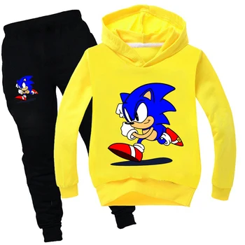 Sonic The Hedgehog Tøj Falde Piger Træningsdragt Cool Kids, Trøjer og Bukser Familie Drenge Vinter Tøj Sæt Boutique-Udstyr