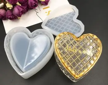 Opbevaringsboks skimmel hjerte form Kiks overflade Harpiks, Silikone Forme Smykker at Gøre DIY-værktøjet UV-epoxy harpiks Max silikone formen