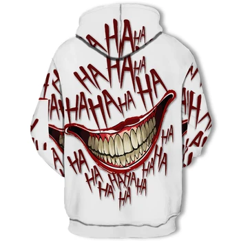 Haha joker 3D-Print Sweatshirt Trøjer Mænd og kvinder Hip Hop Sjove Efteråret Streetwear Hættetrøjer Sweatshirt For Par Klud