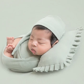 Nyfødte baby foto fotografering rekvisitter skydning pude hat wraps spædbarn studio tilbehør