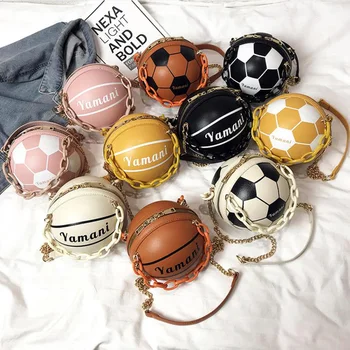 Ny Runde Håndtasker PU Læder Teenagere, Kvinder Lynlås skuldertaske Fodbold, Basketball skabe Mode Kreative, Sjove Messenger Taske