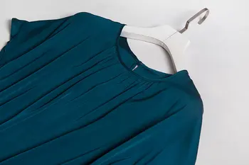 Elegant Silke Top Women ' s Silke Silke Dobbelt-Sidet Solid Farve Satin kortærmet T-shirt til Kvinder