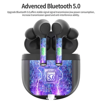 Opgraderet TWS Bluetooth-Hovedtelefoner, Trådløse Hovedtelefoner In-ear-Øretelefoner af støjreducerende Gaming Headset med Mikrofon til Xiaomi