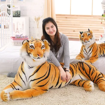 120cm kæmpestore Dyr Simulering tiger Plys Liggende tiger King of the forest Fødselsdag Gaver Børn Baby Julegaver